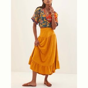 Anthropologie xs sueded maxi skirt nwt